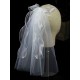 Ivory One Tier Bows Tulle Cut Edge Drop Wedding Veils