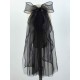 Ivory One Tier Bows Tulle Cut Edge Drop Wedding Veils