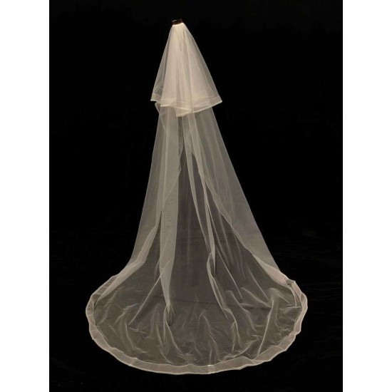 Lace One-Tier Tulle Veils Applique Waterfall Wedding Veils