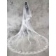 Cathedral White Lace Applique Edge Tulle Wedding Veil