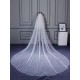 Ivory Cut Edge One Tier Waterfall Cathedral Wedding Veil For Brides