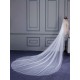 Ivory Cut Edge One Tier Waterfall Cathedral Wedding Veil For Brides