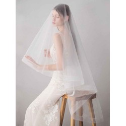 Ivory Tulle One Tier Middle-length Wedding Veil