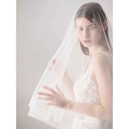 Ivory Tulle One Tier Middle-length Wedding Veil