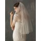 Classic One Tier Piping Cut Edge Wedding Veils