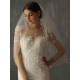 Classic One Tier Piping Cut Edge Wedding Veils