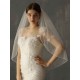 Classic One Tier Piping Cut Edge Wedding Veils
