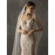 One-Tier Pearls Cut Edge Drop Wedding Veils