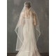 One Tier Piping Tulle Finished Edge Drop Wedding Veil