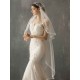 One Tier Piping Tulle Finished Edge Drop Wedding Veil
