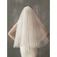 Two Tier Tulle Cut Edge Drop Wedding Veil