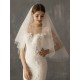 Two Tier Tulle Cut Edge Drop Wedding Veil