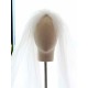 White Three-Tier Tulle Cut Edge Classic Bridal Veils