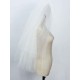 White Three-Tier Tulle Cut Edge Classic Bridal Veils