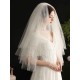White Three-Tier Tulle Cut Edge Classic Bridal Veils