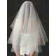 Classic Two Tier Tulle Cut Edge Wedding Veils