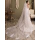 White Waterfall Two-Tier Lace Tulle Wedding Veils