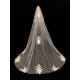 White Waterfall Two-Tier Lace Tulle Wedding Veils