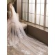 White Waterfall Two-Tier Lace Tulle Wedding Veils