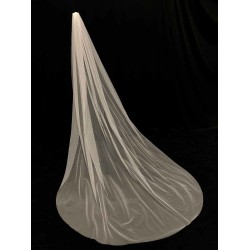 White Waterfall Wedding Veils One-Tier Tulle Bridal Veil