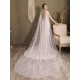 Water Waterfall One-Tier Flowers Tulle Wedding Veils