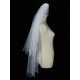 Classic Ivory Two-Tier Pearls Tulle Cut Edge Wedding Veil