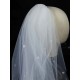 Classic Ivory Two-Tier Pearls Tulle Cut Edge Wedding Veil