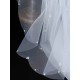 Classic Ivory Two-Tier Pearls Tulle Cut Edge Wedding Veil