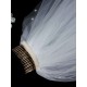 Classic Ivory Two-Tier Pearls Tulle Cut Edge Wedding Veil