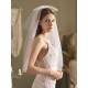 Classic Ivory Three-Tier Bows Mesh Cut Edge Medium Wedding Veil