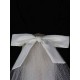 Classic Ivory Three-Tier Bows Mesh Cut Edge Medium Wedding Veil