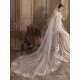 Ivory One-Tier Lace Tulle Finished Edge Waterfall Wedding Veils