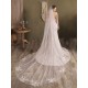 Ivory One-Tier Lace Tulle Finished Edge Waterfall Wedding Veils