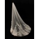 Ivory One-Tier Tulle Lace Applique Edge Waterfall Long Wedding Veil