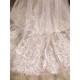 Ivory One-Tier Tulle Lace Applique Edge Waterfall Long Wedding Veil