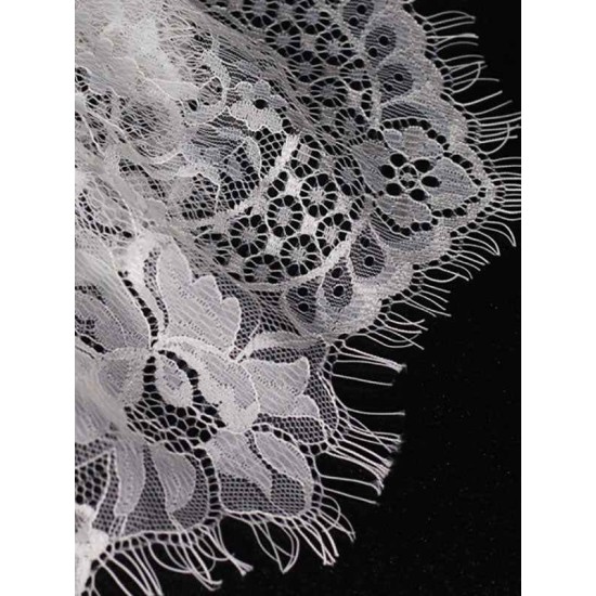 Classic Ivory Two-Tier Lace Tulle Cut Edge Wedding Veils