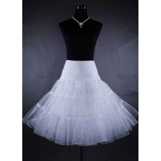 Short White Taffeta Boneless A Line Wedding Petticoats