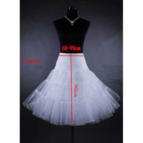Short White Taffeta Boneless A Line Wedding Petticoats