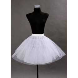 Short Black Taffeta A Line Boneless Two Tier Wedding Petticoats