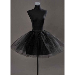 Short Black Taffeta A Line Boneless Two Tier Wedding Petticoats