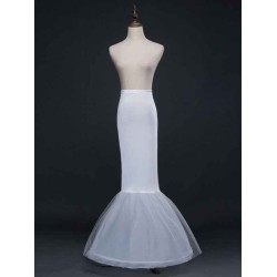 Ivory Tulle Long Mermaid 1 Layer 2 Hoop Wedding Petticoat