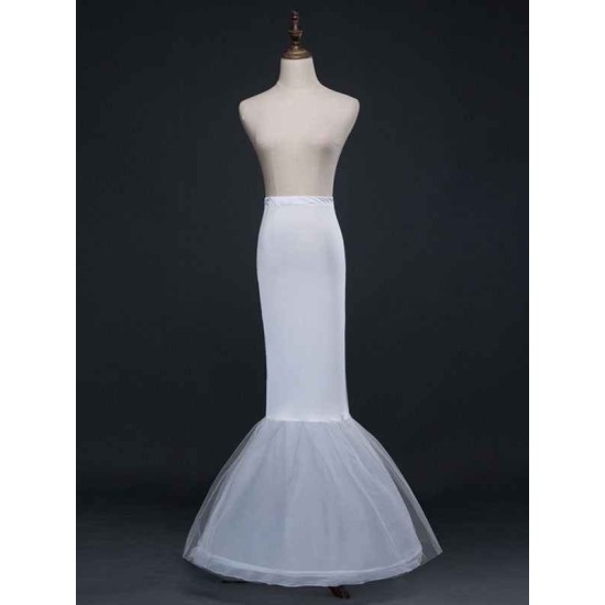 Ivory Tulle Long Mermaid 1 Layer 2 Hoop Wedding Petticoat