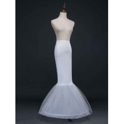 Ivory Tulle Long Mermaid 1 Layer 2 Hoop Wedding Petticoat