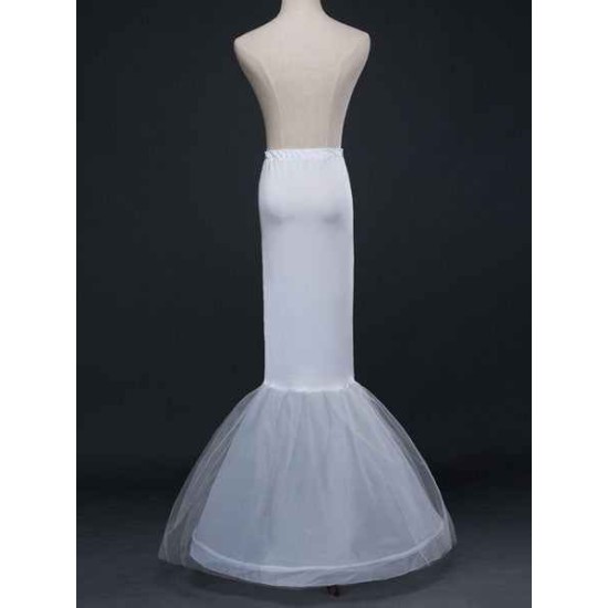 Ivory Tulle Long Mermaid 1 Layer 2 Hoop Wedding Petticoat