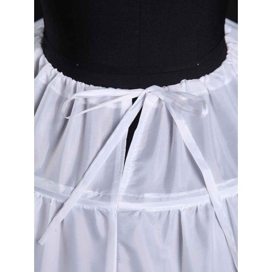 White Long White Full Gown 6 Hoop Bridal Crinoline Slip Wedding Petticoat