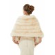 Creamy Faux Fur Stripe Shawl For Bride For Winter