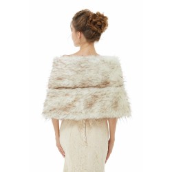 Warm Light Brown Wedding Wraps Faux Fur Bridal Cover Up