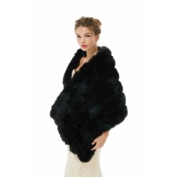 Faux Fur Wrap Black Women Faux Fur Shawl Wedding Wraps