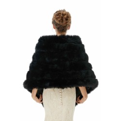 Faux Fur Wrap Black Women Faux Fur Shawl Wedding Wraps