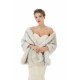 Faux Fur Shawl Gray Women's Winter Poncho